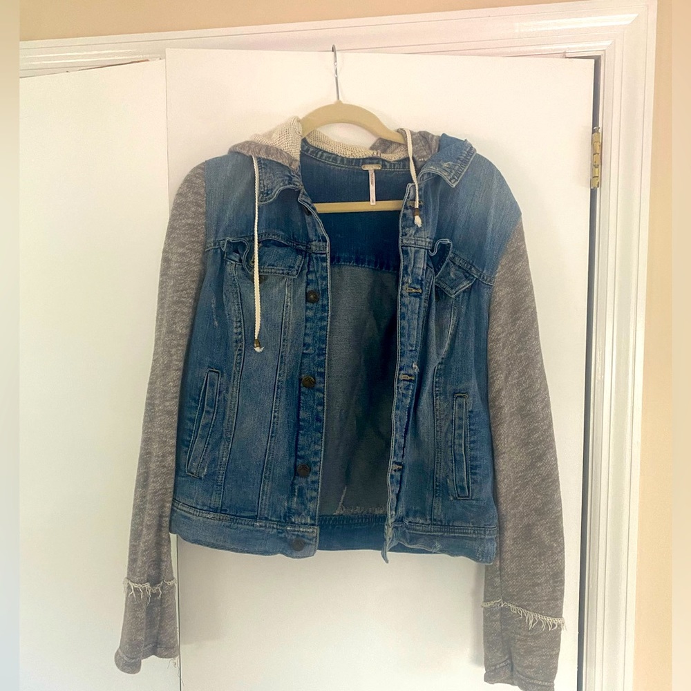 Free People Jean Jacket/Sweatshirt hoodie